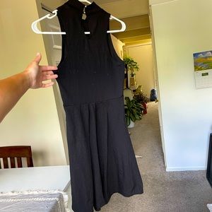 Strapless Keyhole Buttoned Dress